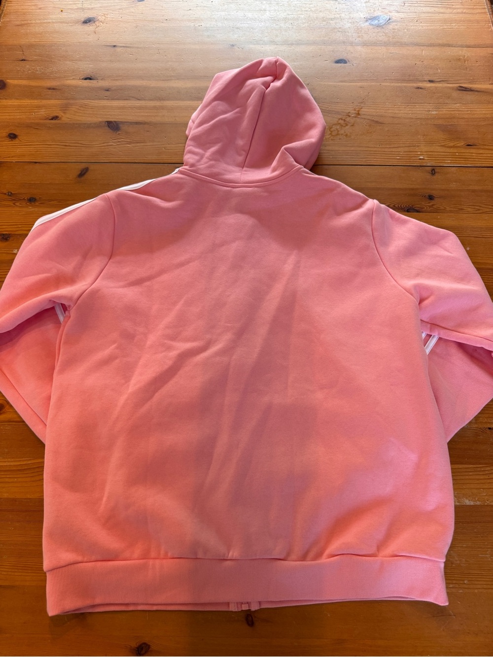 adidas Pink Hooded Zip Jacket with White Logo Tag - Picture 4 of 5